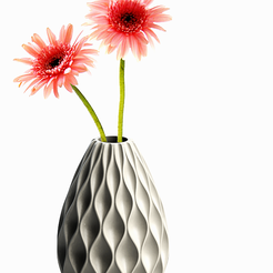 geometric-plant-with-flower.png STL file Modern Minimalist Style Flower Vase Ornaments・3D print design to download