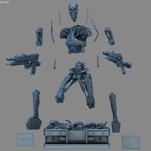 🤖 Terminator T-800 Endoskeleton High Detal・ 3D File for 3D printing and ...