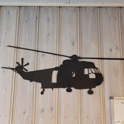 20230216_104736.jpg STL file Sea King - Helicopter silhouette wall art・3D printer model to download