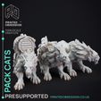 pack-cats-2.jpg Trader and Cats - Tabaxi Caravan - PRESUPPORTED - Illustrated and Stats - 32mm scale