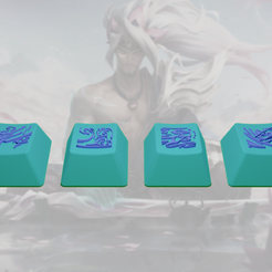 set.png STL file YASUO KEYCAP (LEAGUE OF LEGENDS)・3D printing model to download