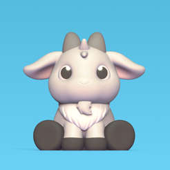 Cute-Sitting-Goat-1.png 3D file Cute Sitting Goat・3D printing design to download
