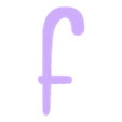 Minus-f.stl Alice font alphabet