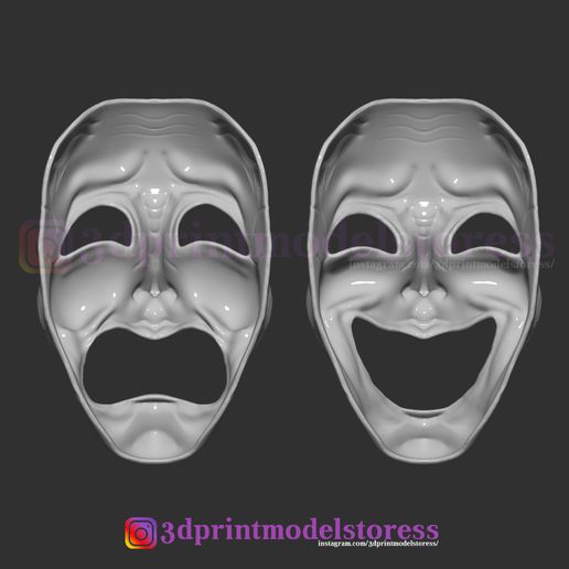 Download file Comedy and Tragedy Theater Mask Set Costume Cosplay ...