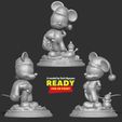 3side_bw.jpg 3D file Santa Mickey Mouse・3D printing design to download
