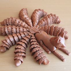 Kitsune - Renard Flexi Articulé à Neuf Queues (impression en place, pas de support)