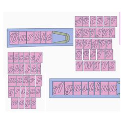 image-1.jpg Fichier STL alphabet barbie timbre marque-page typographie・Plan imprimable en 3D à télécharger