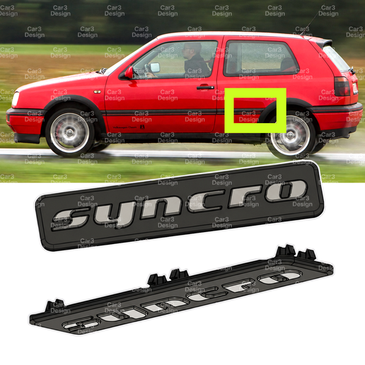 SYNCRO VW VOLKSWAGEN GOLF SYNCRO MK3 LATERAL EMBLEMS [1H6 853 714 E]