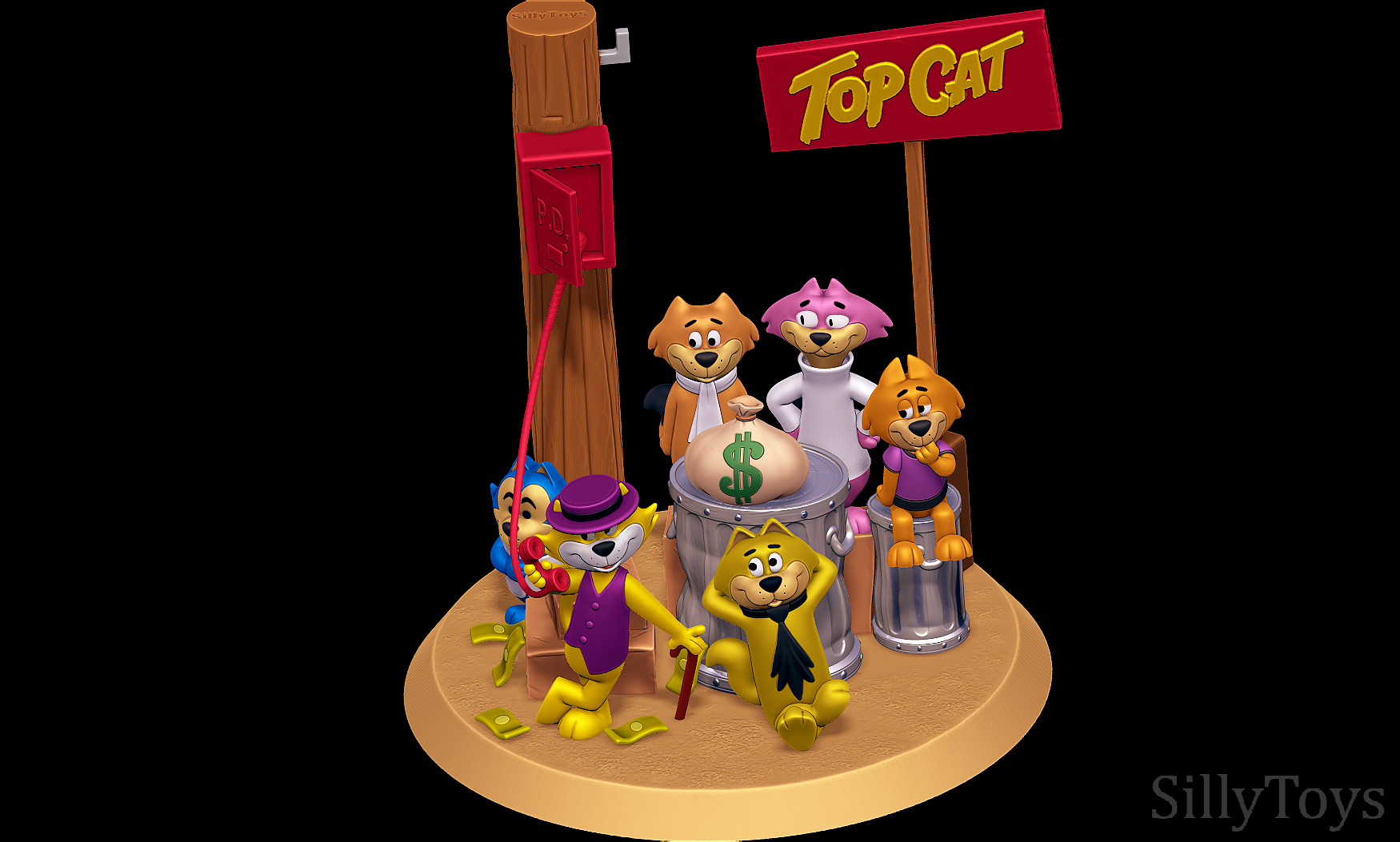 9.png 3D file Top Cat Diorama・Model to download and 3D print, SillyToys