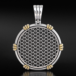 CG-render.2129.png STL file Stylish honeycomb pendant 662・3D print design to download