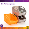 STL-ORGANIZADOR-PORTADA5.png Stackable storage container box. Organizer for materials or tools. STL digital download for 3D printing