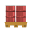 Oil-Drum-Spill-Pallet-10.png Model Railway Steel Oil Drums on Spill Pallets