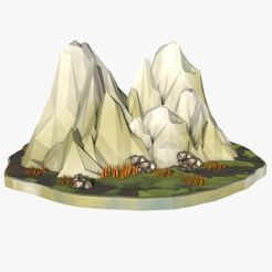 Low-Poly-Mountains01-opensea.jpg Archivo 3D Paisaje Low Poly・Modelo de impresora 3D para descargar