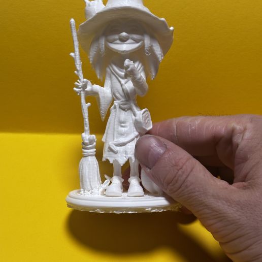 Old Witch with a Cat on Her Hat — Halloween Figurine