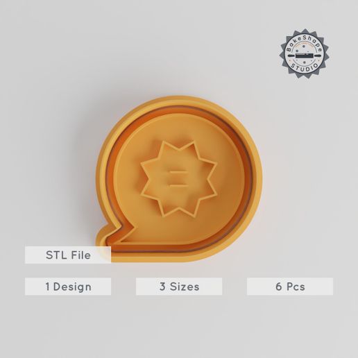 Debate Cookie Cutter & Stamp Set, 6 Piece, Education & Speech Bubble Design, Perfect for Cookies & Fondant 3D model