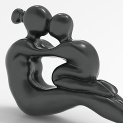 untitled.100.jpg STL file Mother and kid sculpture・3D printer design to download