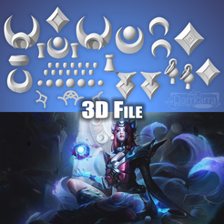 AhriSM03.png Fichier 3D Accessoires Ahri Snow Moon League of Legends Fichiers STL・Objet imprimable en 3D à télécharger