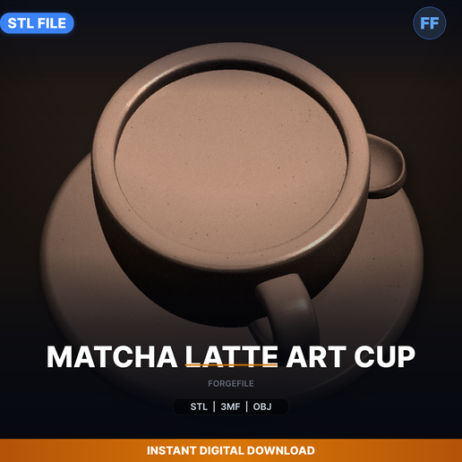 Matcha Latte Art Cup - 3D Printable STL File