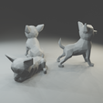 3.png Low polygon chihuahua 3D print model  in three poses