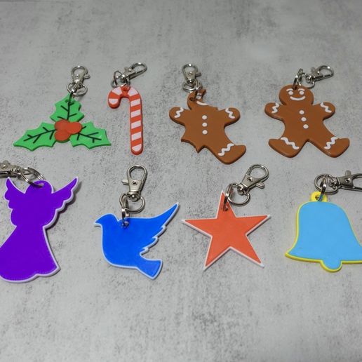 3D file Christmas Keychains 🎄 ・Design to download and 3D print・Cults
