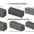 ee29ce97-1007-4902-89ec-aa3f6daeb0ff.jpg N Scale 2 x 4 Stacks of lumber....