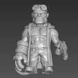 4.png Hellboy Keychain STL File, Stylized Superhero Keyring Accessory