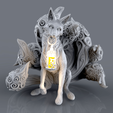 Levels 1 copy 3.png Kitsune - 9 tailed fox Miniature (60mm)
