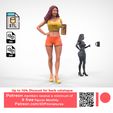 ay Up to 70% Discount for back catalogue Patreon members receive a minimum of 9 free figures Monthly Patreon.com/3DPminiatures N6 Hooter waitress with beer