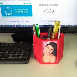 thumbnail10.jpg STL file PENCIL POT, PHOTO HOLDER・Template to download and 3D print