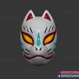 Japan_Kitsune_Demon_Mask_3d_print_file_01.jpg Japanese Fox Mask Demon Kitsune Cosplay STL File