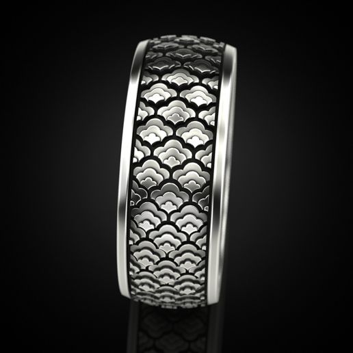 💍 Japanese pattern ring・ STL File for ・Cults