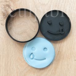 CC_cookie-015.jpg Cookie cutter Emoji smiling face with tears cutter+stamp