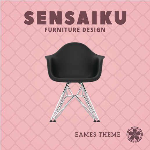 Miniature Replica 1:6 15. Eames DAR Chair for Miniature Dollhouse - Vitra - 3D Print Instant Download - Miniature Furniture Designer Series