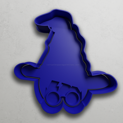 push-diseño.png STL file Silhouette of harry potter with hat・3D print design to download, escuderolu