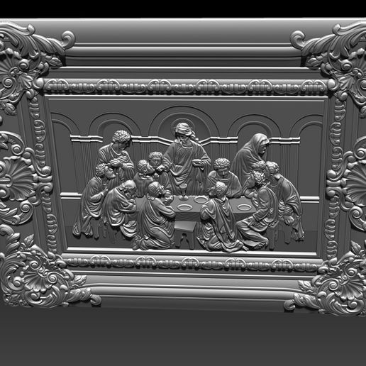012.jpg 3D file CNC 3d Relief Model STL for Router 3 axis - The Last Supper・3D printable design to download, briarena8185