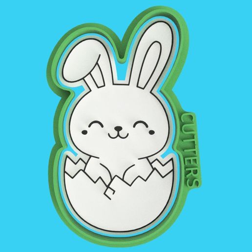 🐰🥚 Easter Bunny Cookie Cutter - Bunny Coming Out of Egg - Easter Bunny Cutter - Coming Out of Egg Decoration