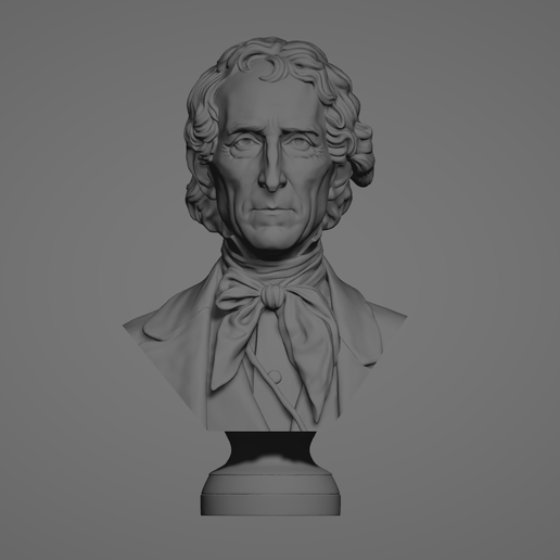 John Tyler Bust - High Detail US President Statue 3D Model