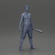 3DG-0008.jpg black afro gangster in shorts standing and holding a baseball bat