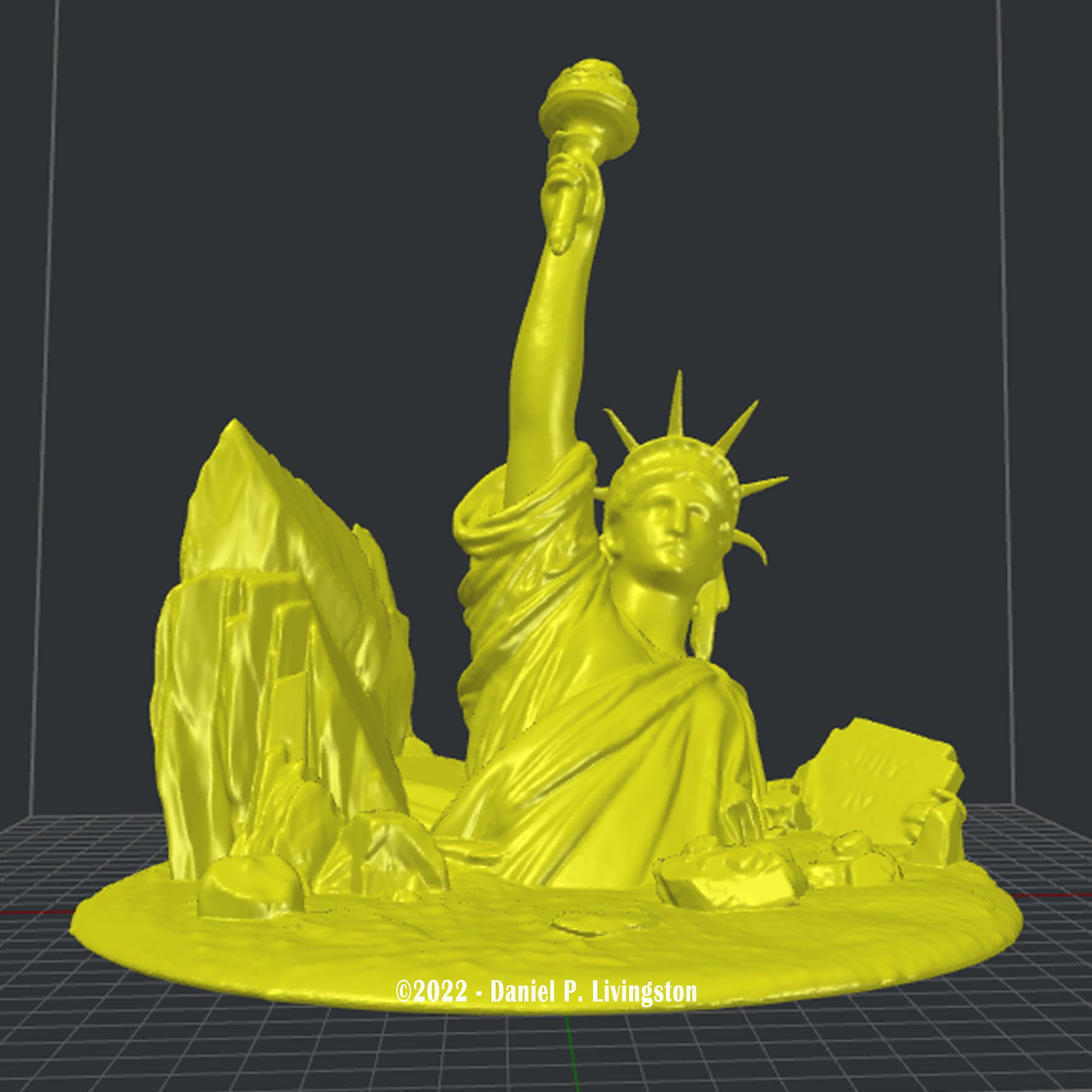 Picture01.jpg 3D file Planet of the Apes Diorama -Digital Download STL for 3D Printer - Final Scene with Statue of Liberty・3D printer model to download, WarpDrive3D