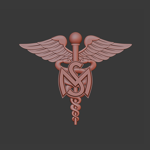 US Army Medical Service Corps 3d relief .stl file 3D model