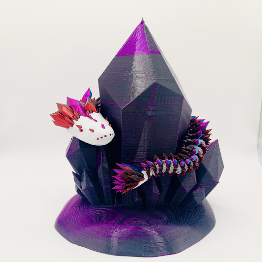 🔮 Articulated Crystal Snake Including 2 Crystal Stands And 3MF files ...