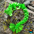 signal-2022-03-15-140347_013.png STL file Lucky Clover Dragon, St. Patrick's Day Articulating Flexi Wiggle Pet, Print in Place, Fantasy Shamrock Dragon・3D printing design to download