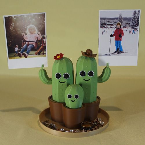 Cute Cactus Family - Mini Organizer - Photo Holder 3MF File for 3D  printingCults