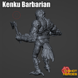CULTS-PRINT-FILE-02.png Kenku / Aarakocra / Birdfolk Barbarian with Throwing Axes D&D Miniature - by 1ShotHeroes