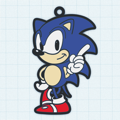 sonic01-tinker.png STL file Sonic keychain・3D printing template to download