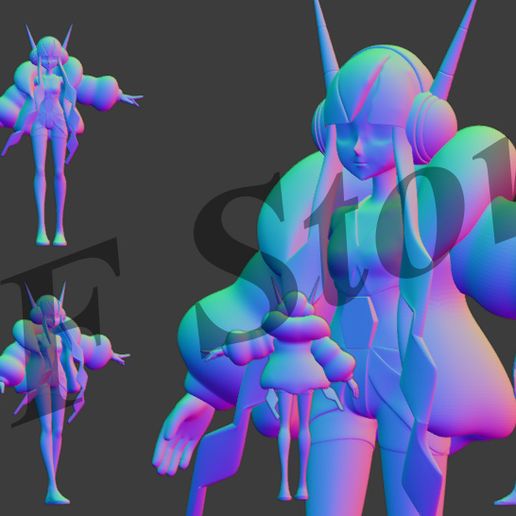 Pokemon Elesa (2 pose) 3D model
