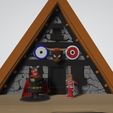 photo scene de vis abraracourcix et bonemine.png STL file Diorama, life scene Abraracourcix, Bonemine and their house・3D printing model to download