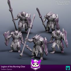 Soldiers-Spears.jpg 3D file Legion of the Burning Claw | Soldier Pack・3D printing idea to download