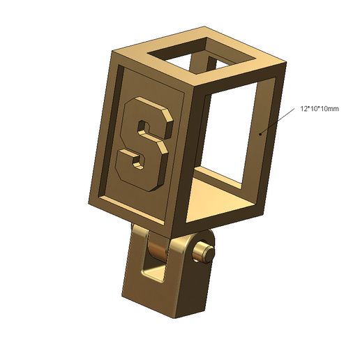 S letter varsity font 12x10x10mm enamel bail link 3D print model 3D model