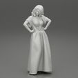 Girl-0007.jpg Fashion Pretty Woman Long Dress Posing Hands Hips 3D Print Model